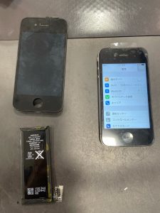iPhone4画面交換、電池交換