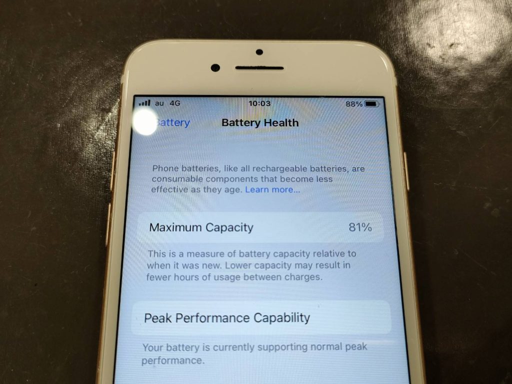 iPhone７ バッテリー劣化 最大容量は８１％