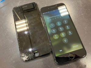 iPhoneSE2ガラス液晶破損修理