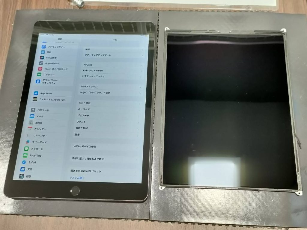 液晶だけに不具合 発生した iPad９ 修理完了
